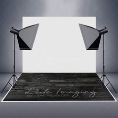 Aperturee - Aperturee Vintage Black Wooden Photography Rubber Floor Mat