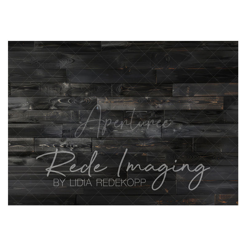 Aperturee - Aperturee Vintage Black Wooden Photography Rubber Floor Mat
