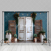 Aperturee - Aperturee Vintage Boho Wood Door Photography Backdrop For Studio