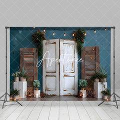 Aperturee - Aperturee Vintage Boho Wood Door Photography Backdrop For Studio