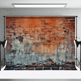 Aperturee - Aperturee Vintage Brick Wall Weathered Spots Marks Backdrop