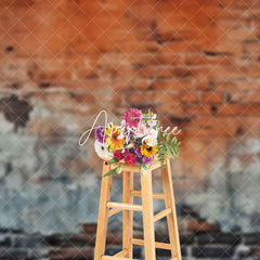 Aperturee - Aperturee Vintage Brick Wall Weathered Spots Marks Backdrop