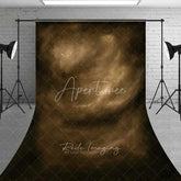 Aperturee - Aperturee Vintage Brown Painted Canvas Backdrop Abstract Sepia Cloud Texture Professional Fine Art Photography Background
