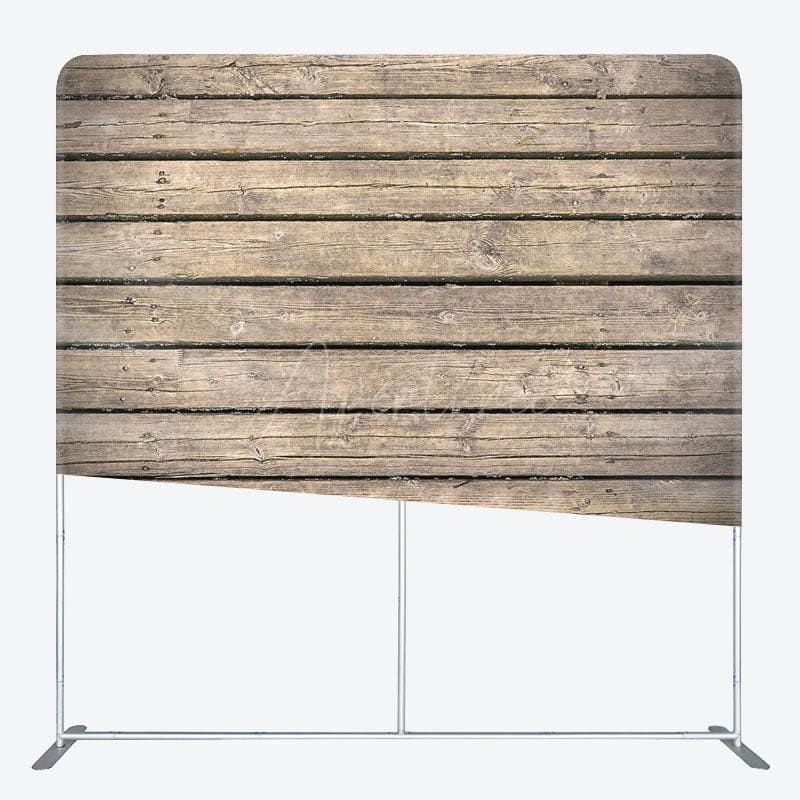 Aperturee - Aperturee Vintage Brown Wooden Board Photo Pillow Case Backdrop