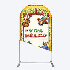 Aperturee - Aperturee Vintage Cactus Skull Viva Mexico Party Arch Backdrop