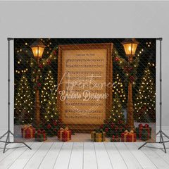 Aperturee - Aperturee Vintage Christmas Carol Sheet Music Photography Backdrop ’Cantique de No?l’ O Holy Night Themed Background