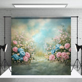 Aperturee - Aperturee Vintage Colorful Pastel Florals Photography Backdrop