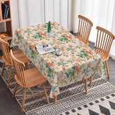 Aperturee - Aperturee Vintage Floral Rectangle Tablecloth Colorful Botanical Garden Print Chinoiserie Style Party Dining Decor