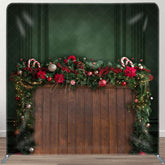 Aperturee - Aperturee Vintage Green Wall Bell Tension Fabric Backdrop