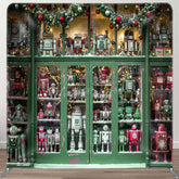 Aperturee - Aperturee Vintage Green Window Toy Photo Square Arch Backdrop