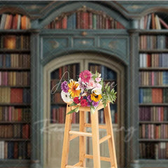 Aperturee - Aperturee Vintage Library Bookshelf Backdrop Magic School Study Room Photography Background Antique Bookcase Photo Prop