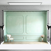 Aperturee - Aperturee Vintage Mint Accent Wall Chair Vase Photo Backdrop