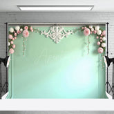 Aperturee - Aperturee Vintage Mint Floral Accent Floral Wedding Backdrop