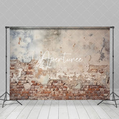 Aperturee - Aperturee Vintage Red Brick Wall Faded White Paint Backdrop
