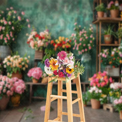 Aperturee - Aperturee Vintage Romantic Indoor Floral Room Wedding Backdrop