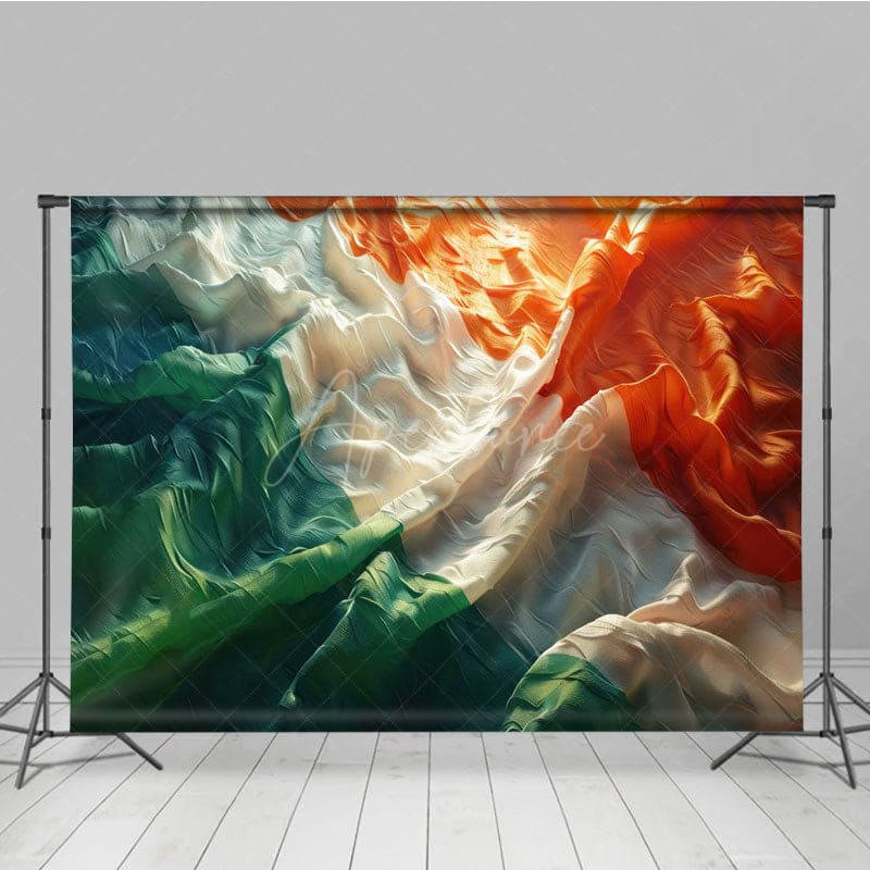 Aperturee - Aperturee Vintage Ruffled Irish Flag Abstract Photo Backdrop