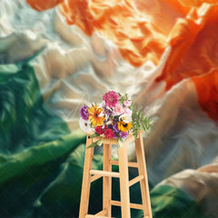 Aperturee - Aperturee Vintage Ruffled Irish Flag Abstract Photo Backdrop