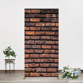 Aperturee - Aperturee Vintage Rural Red Black Brick Wall Rectangle Backdrop