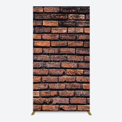 Aperturee - Aperturee Vintage Rural Red Black Brick Wall Rectangle Backdrop
