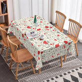 Aperturee - Aperturee Vintage Script Love Letter Rectangle Tablecloth Red Heart and Key Collage Romantic Valentine Decor