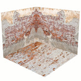 Aperturee - Aperturee Vintage Shabby Grey Red Brick Wall Room Set Backdrop