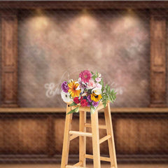 Aperturee - Aperturee Vintage Textured Wood Wall Photography Backdrop Elegant Study or Library with Columns Dark Academia Photo Prop