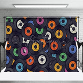 Aperturee - Aperturee Vintage Vinyl Records Backdrop Retro Music Theme Party Decorations for Disco Dance Night