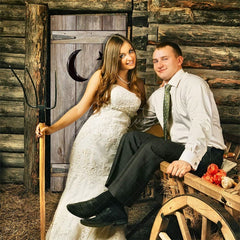 Aperturee - Aperturee Vintage Western Party Outhouse Barn Wood Door Cover
