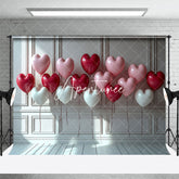 Aperturee - Aperturee Vintage White Wall Romantic Balloons Photo Backdrop