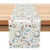 Aperturee - Aperturee Vintage Wildflower Table Runner Dainty Floral Print for Farmhouse Cottage and Spring Garden Party Decor