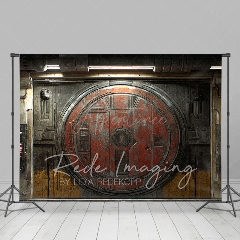 Aperturee - Aperturee Vintage Wooden Jedi Ship Door Photography Backdrop