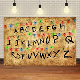 Aperturee - Aperturee Vintage Wooden Party Backdrop Letters and Lanterns Birthday Decor Rustic Photo Background for Kids Boys Girls
