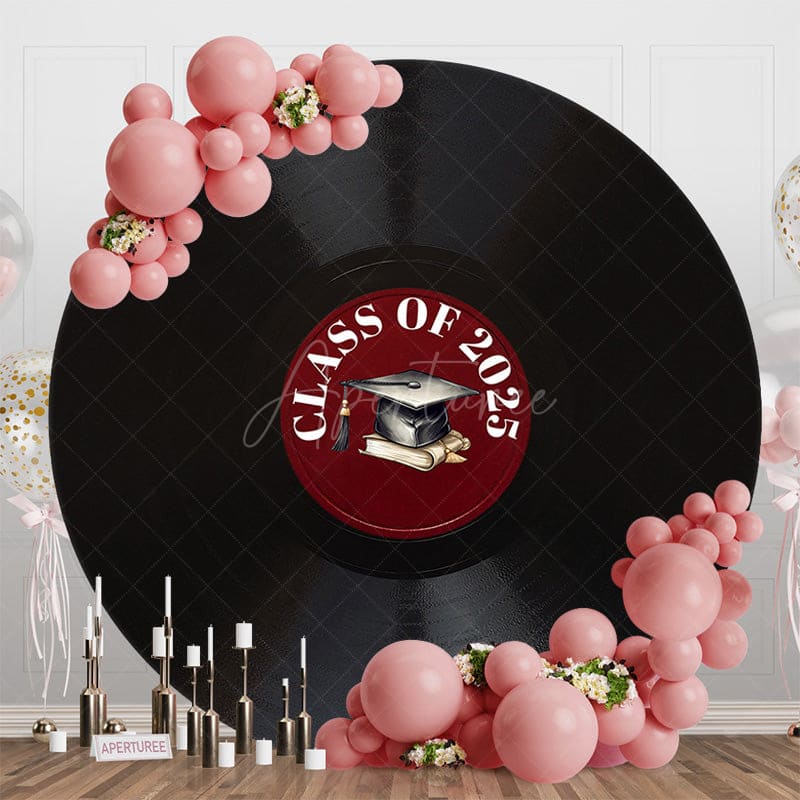 Aperturee - Aperturee Vinyl Records Bachelor Cap Round Graduation Backdrop