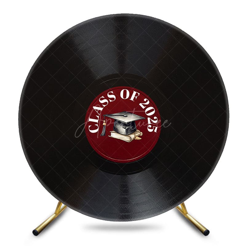 Aperturee - Aperturee Vinyl Records Bachelor Cap Round Graduation Backdrop