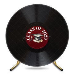 Aperturee - Aperturee Vinyl Records Bachelor Cap Round Graduation Backdrop
