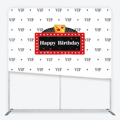 Aperturee - Aperturee VIP Happy Birthday Tension Fabric Backdrop Red Marquee Sign Step and Repeat Background
