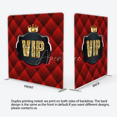 Aperturee - Aperturee VIP Red Quilted Tension Fabric Backdrop Gold Crown Luxury Party Event Background
