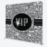 Aperturee - Aperturee VIP Silver Glitter Tension Fabric Backdrop Sparkling Step and Repeat Event Background