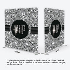 Aperturee - Aperturee VIP Silver Glitter Tension Fabric Backdrop Sparkling Step and Repeat Event Background