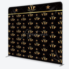Aperturee - Aperturee VIP Tension Fabric Backdrop Gold Crown Red Carpet Event Step and Repeat Background