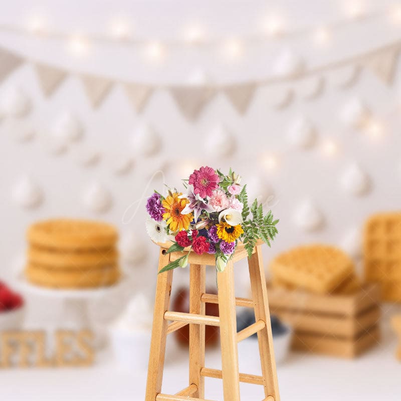 Aperturee - Aperturee Waffle Frosting Dessert Sweet Cake Smash Backdrop