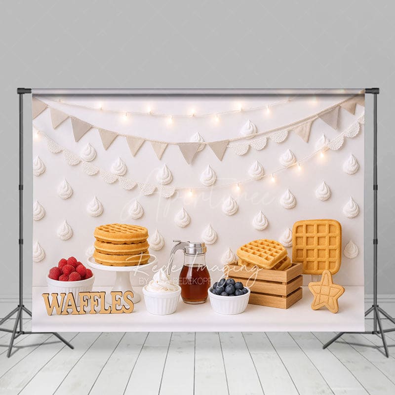 Aperturee - Aperturee Waffle Frosting Dessert Sweet Cake Smash Backdrop