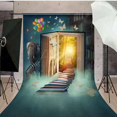 Aperturee - Aperturee Walking To Fairytale Book Wonderland Sweep Backdrop