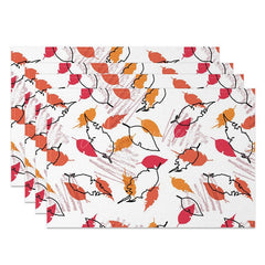 Aperturee - Aperturee Warm Color Vibe Leaves Fine Art Set of 4 Placemats