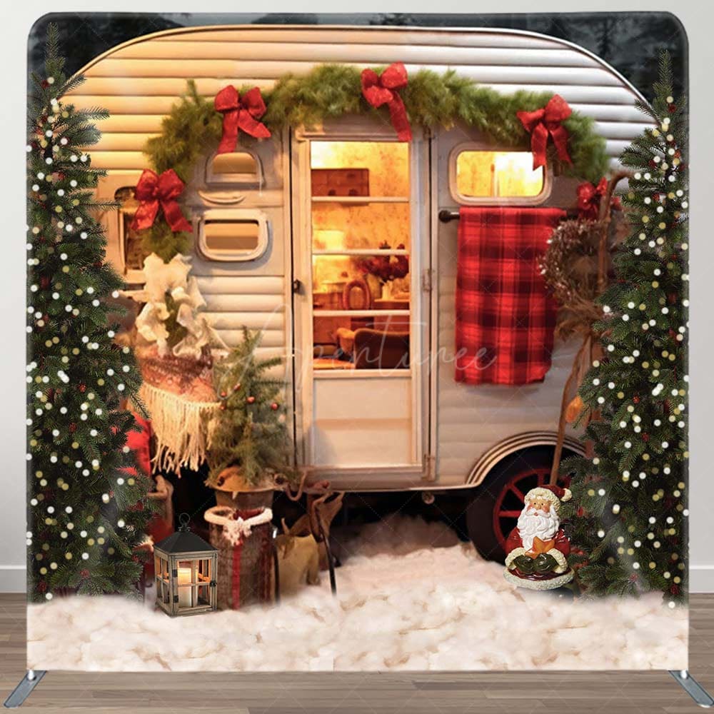 Aperturee - Aperturee Warm Farmhouse Kitchen Christmas Pillow Case Backdrop