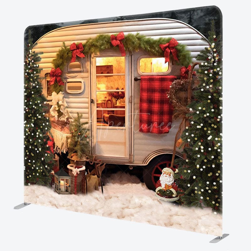 Aperturee - Aperturee Warm Farmhouse Kitchen Christmas Pillow Case Backdrop