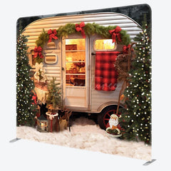 Aperturee - Aperturee Warm Farmhouse Kitchen Christmas Pillow Case Backdrop