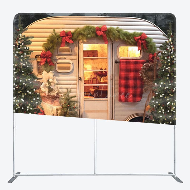 Aperturee - Aperturee Warm Farmhouse Kitchen Christmas Pillow Case Backdrop