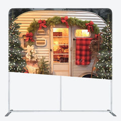 Aperturee - Aperturee Warm Farmhouse Kitchen Christmas Pillow Case Backdrop