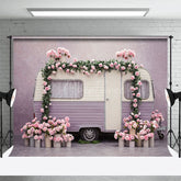 Aperturee - Aperturee Warm Floral Color Motor Home Sweet Wedding Backdrop